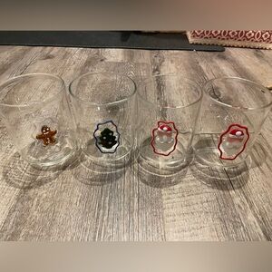 Anthropologie Holiday Glass Set with Festive Designs